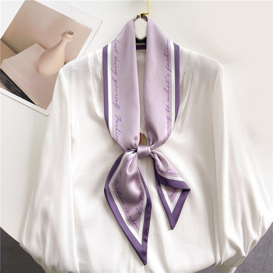 Custom 5.9" x 57" Long Silk Like Hair Scarves Women's Satin Neck Scarf
