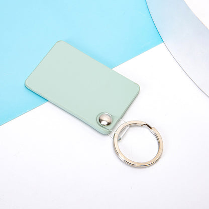 Rectangle PU Leather Keychain for Car Home Key Ring Strap Holder Lanyard Universal Key Fob Keychain