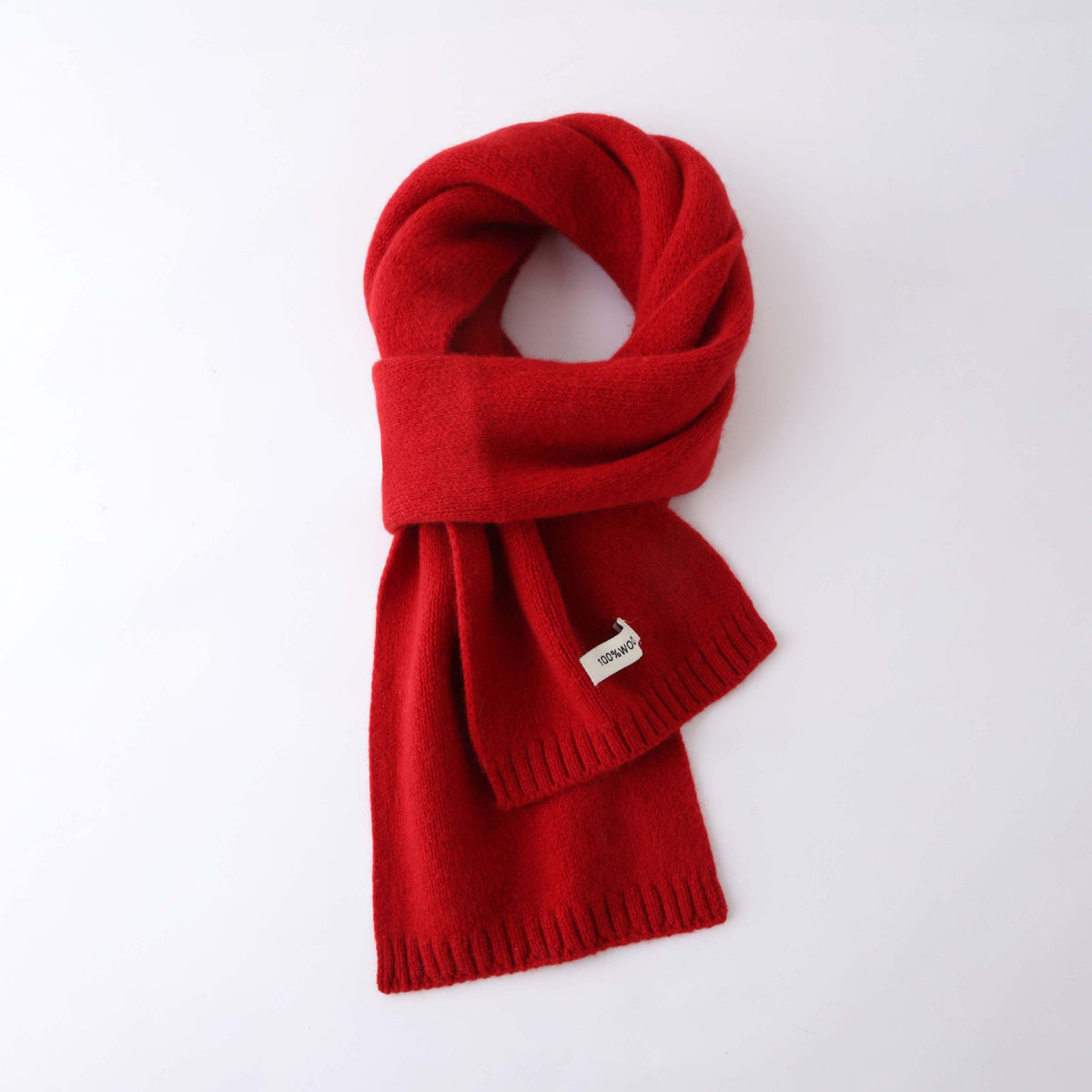 63'' 100% Lamb Wool Plain Scarf Solid Color Wool Scarf Knitted Scarf for Men and Women