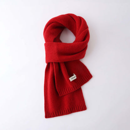 63'' 100% Lamb Wool Plain Scarf Solid Color Wool Scarf Knitted Scarf for Men and Women