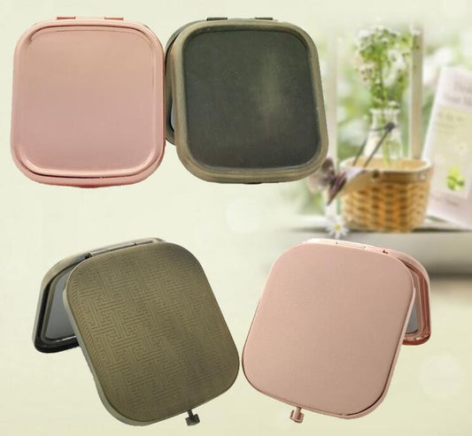 Rounded Square Shape Foldable Cosmetic Mirror