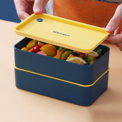 1440ml PP Material Bento Box Multi-layer Sealing Combination Basket Picnic Lunch Box(2 layer)