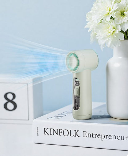 Personal Fan Refrigeration Fan Handheld Fan W/ 1-100 Stepless Adjusting & Battery Status