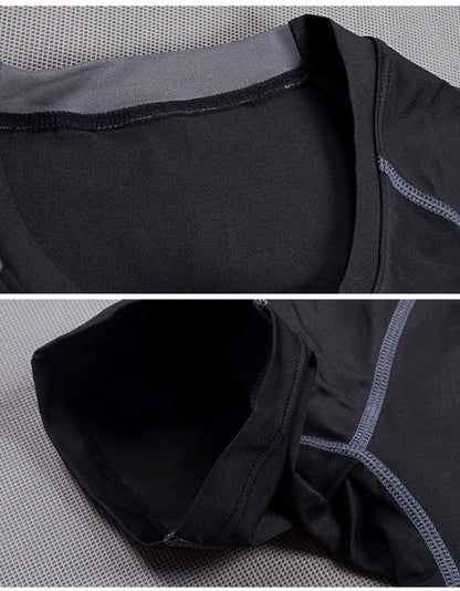 Men's Dry Fit Compression Gym Wear Running Sport T-shirt Running Vest Athletic Shirt