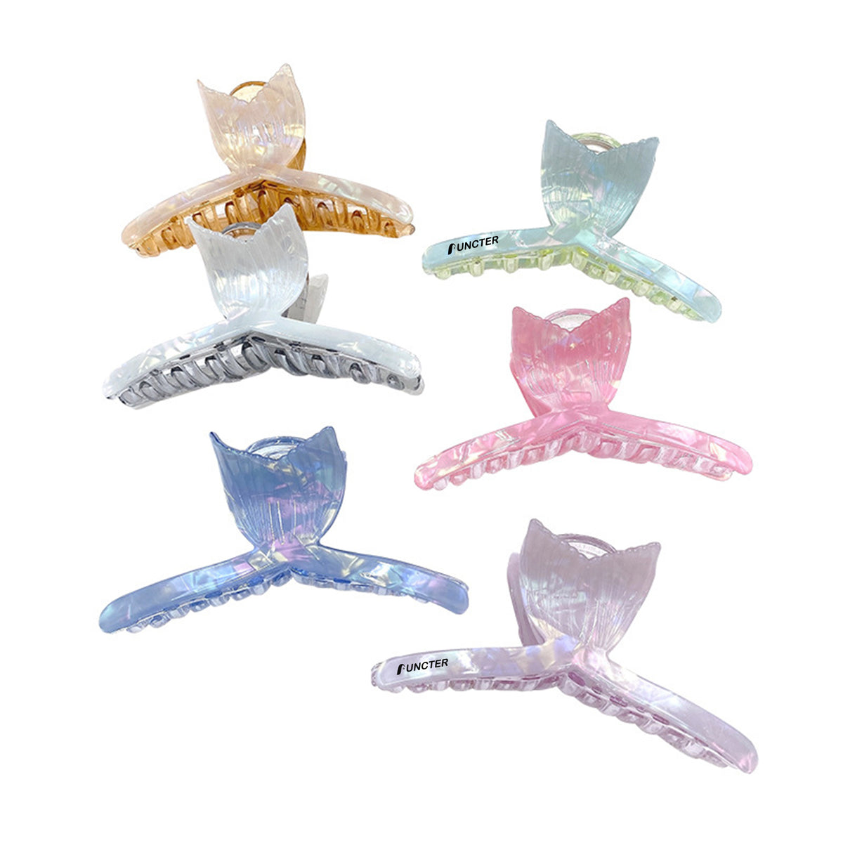 4.33" Fish Tail Style Hair Claw Clips Acrylic Headwear Crystal Hair Clips