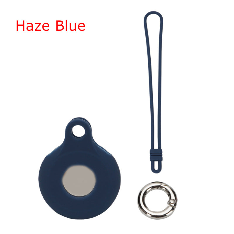 Circular Silicone KeyTag Tracker Case Access Card Sleeve Anti-Lost Protector Holder W/Silicone Strap