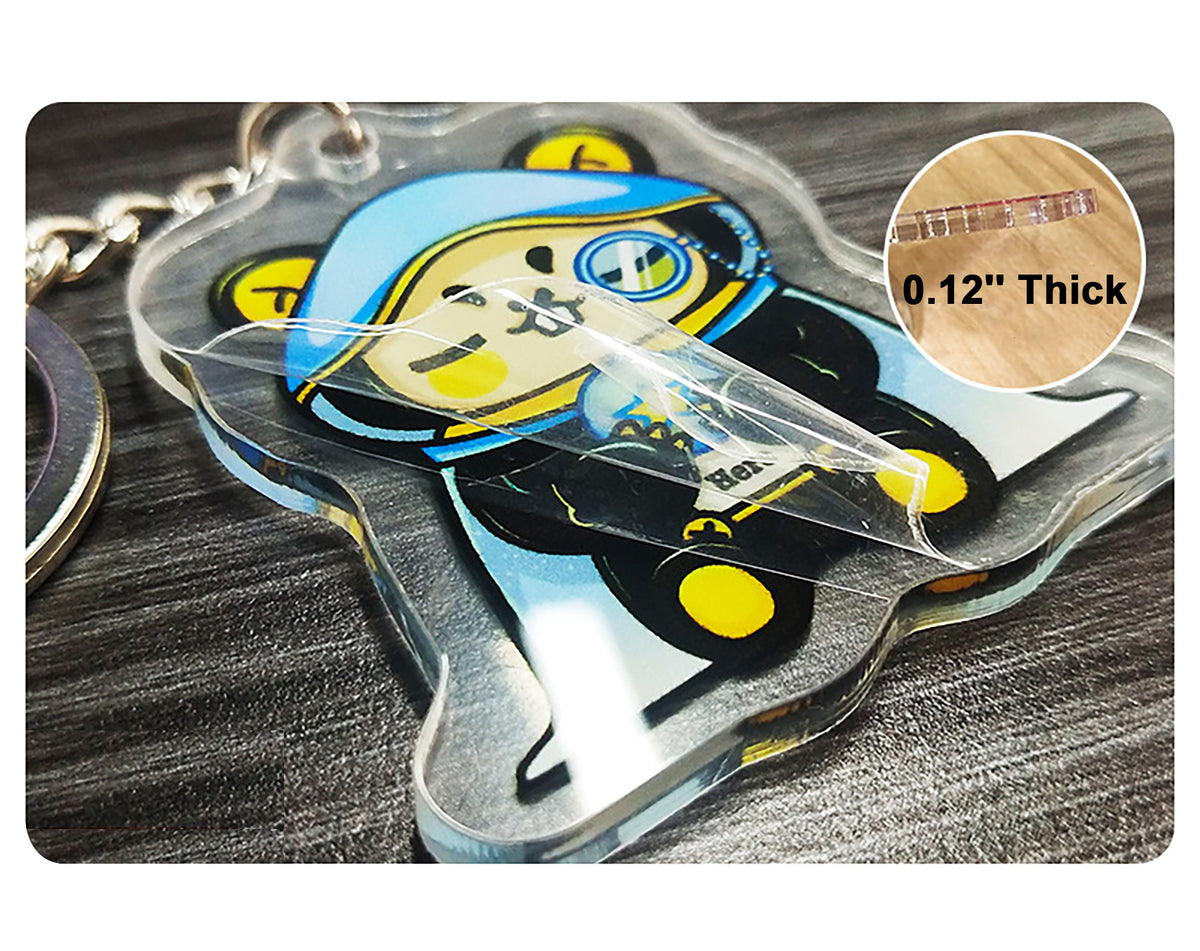 Custom Keychain Acrylic Key Ring for Two Sides Printing