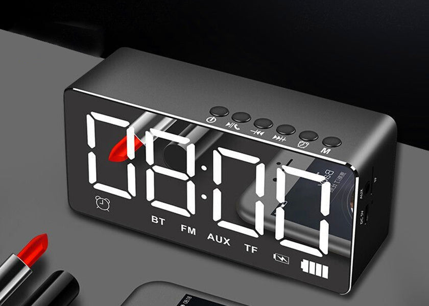 Mirror Alarm Clock Wireless Speaker