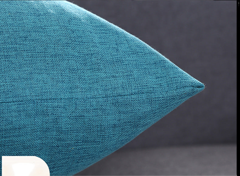 19.7 x 19.7" Premium Square Linen Throw Pillowcase With Hidden Zipper