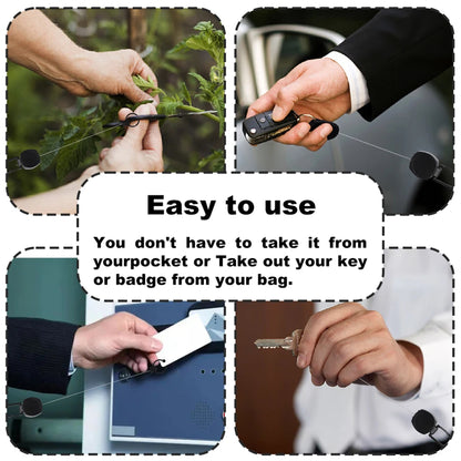Outdoor Retractable Reel Key Holder ID Badge Holder Reel