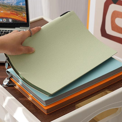 A5 PU Leather Workbook Lined Memo Notebook