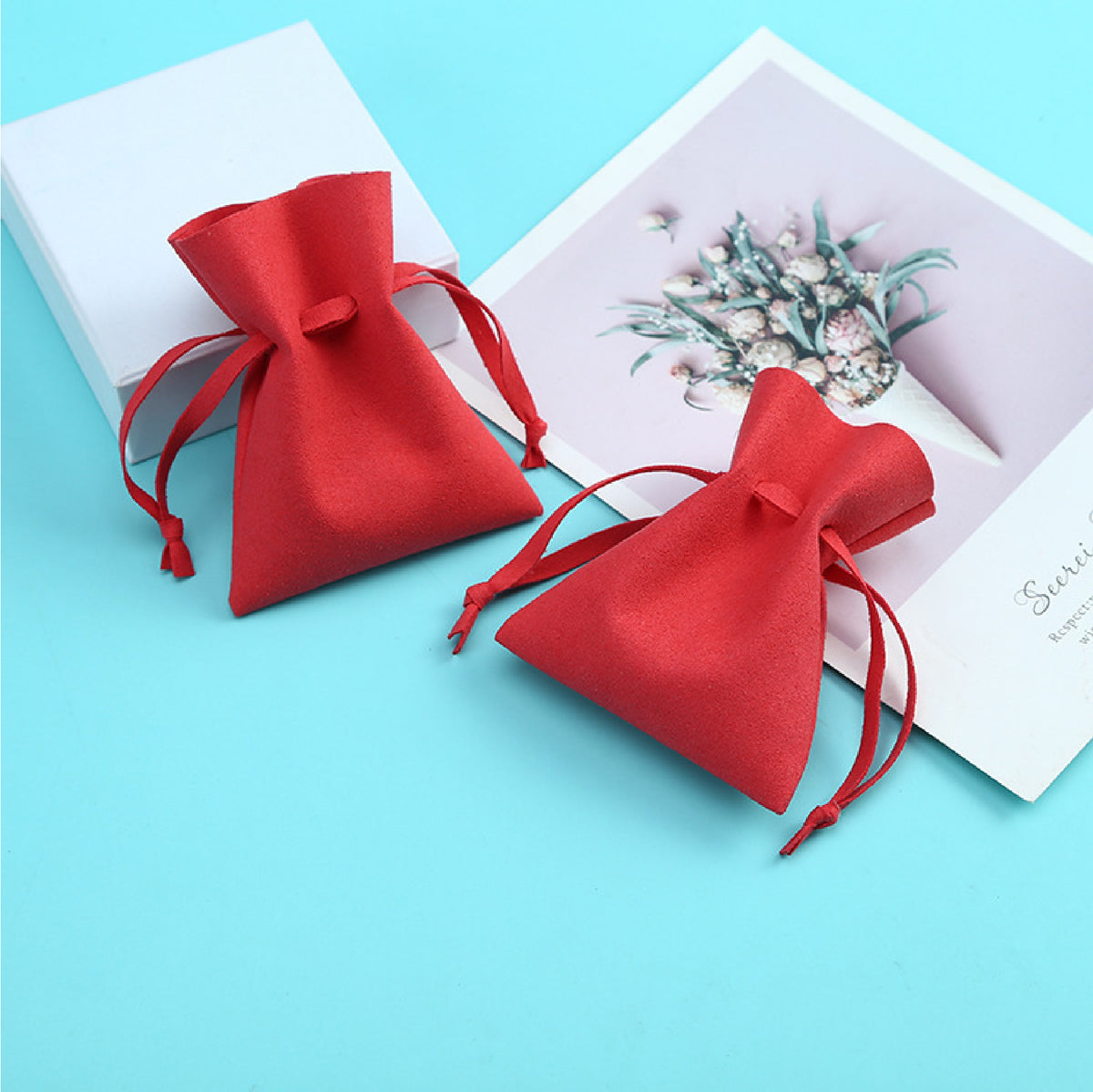 3.2" Microfiber Jewelry Pouch Jewelry Bag Package Bag Small Gift Bag Drawstring Bag for Earring