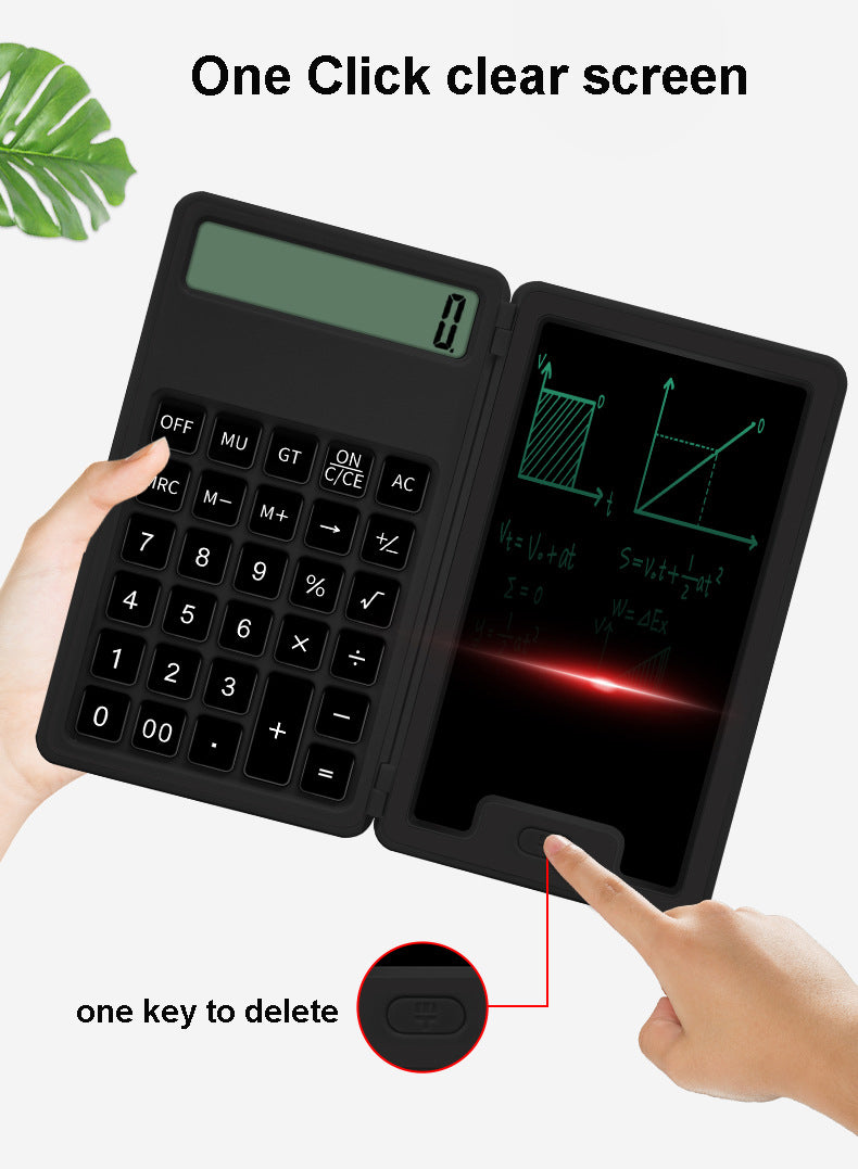 3" 1 Mini Intelligent Folding Portable Scientific Function Calculator with LCD Writing Notepad