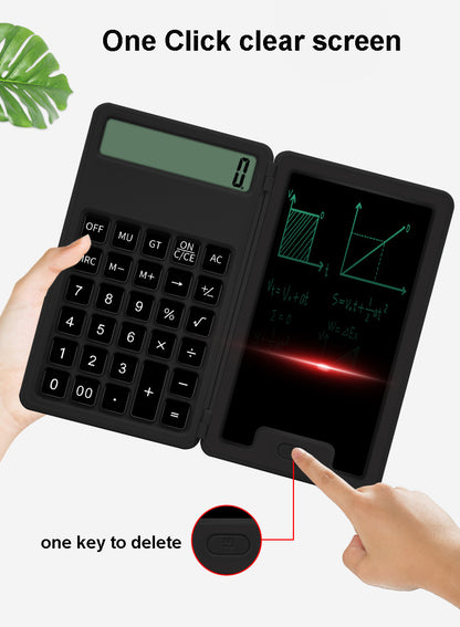 3" 1 Mini Intelligent Folding Portable Scientific Function Calculator with LCD Writing Notepad