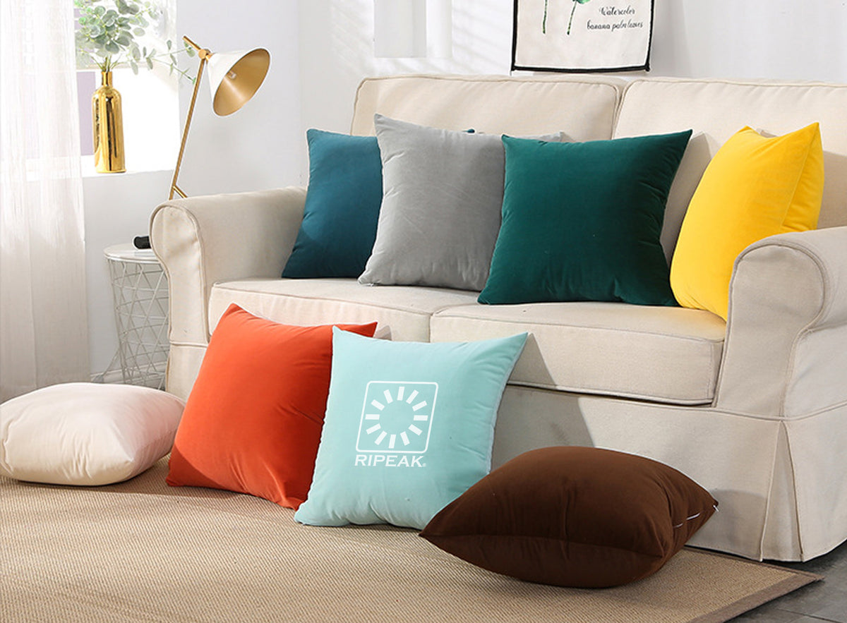 15.8 x 15.8" Premium Square Polyester Short Plush Throw Pillowcase With Hidden Zipper