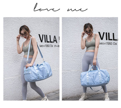 Travel Duffel Bag Sport Gym Bag Nylon Tote Bag Swimming Bag with Shoe Pouch&Wet Pocket