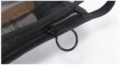 Waterproof Translucent Toiletry Pouch Bag Zipper Mesh Makeup Bag(Medium)