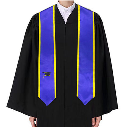 60" L Custom Polyester Satin Graduation Stole Double Layer Academic Sash