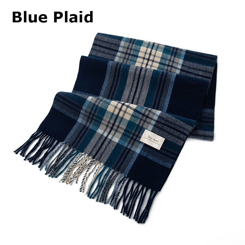 79'' Polyester Tartan Scarf Warm Autumn Winter Scarf Fringed Scarf - Woven Label