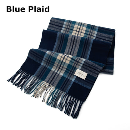79'' Polyester Tartan Scarf Warm Autumn Winter Scarf Fringed Scarf - Woven Label