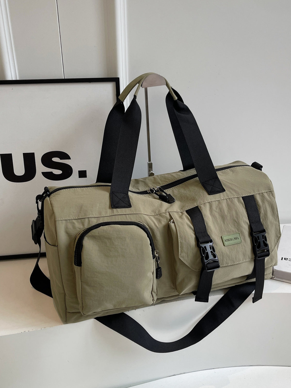 Travel Duffel Bag Sport Gym Bag Polyester Tote Bag Swimming Bag with Shoe Pouch&Wet Pocket