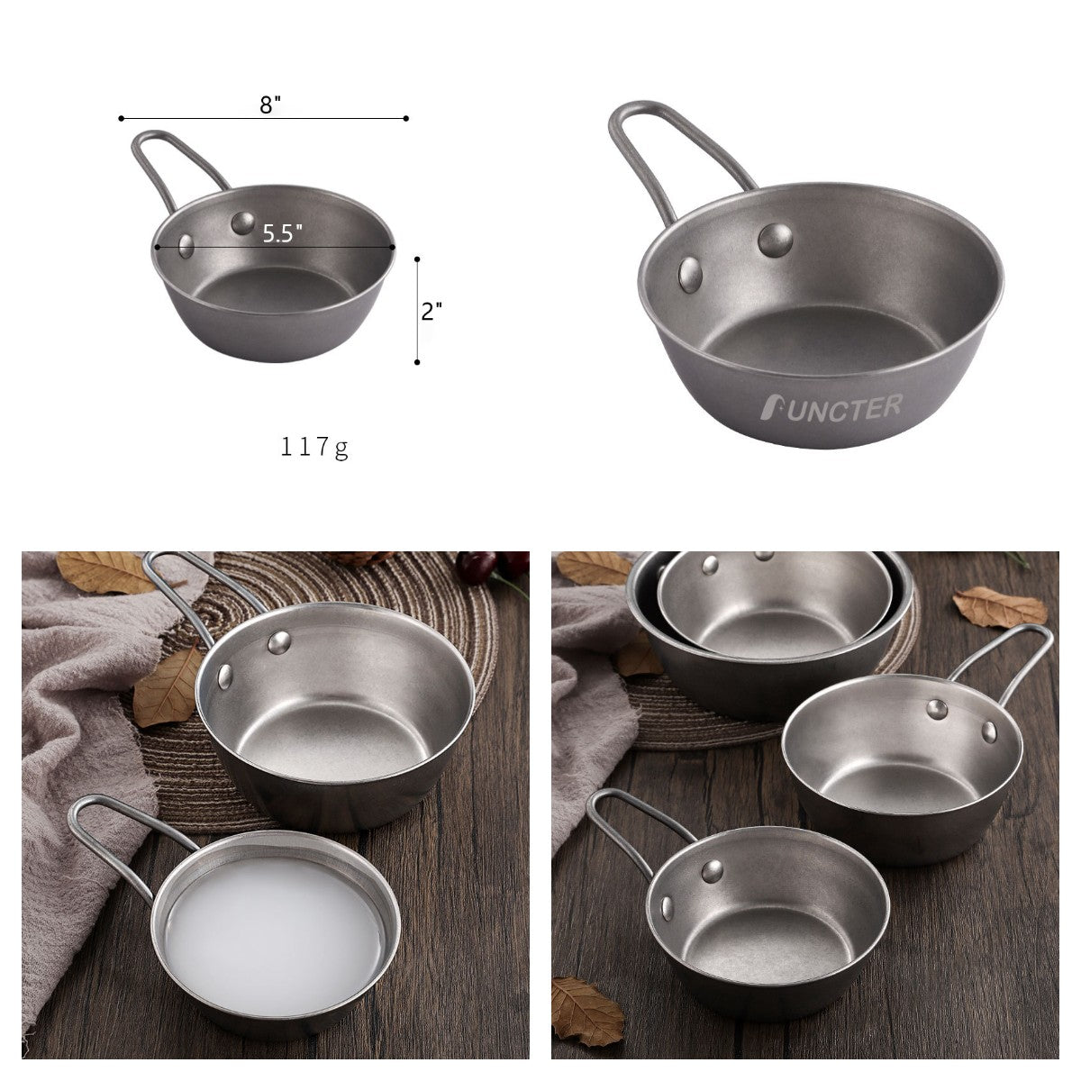 16 Oz. Stainless Steel Camping Bowl W/ Handle