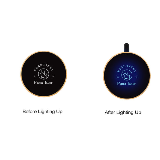 Bamboo Flashing LED Light Up Wireless Charger (Blue Light)