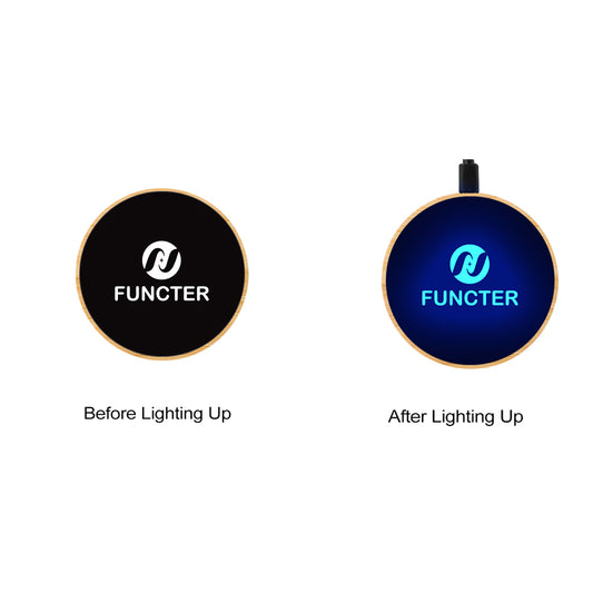 Bamboo Flashing LED Light Up Wireless Charger (Blue Light)