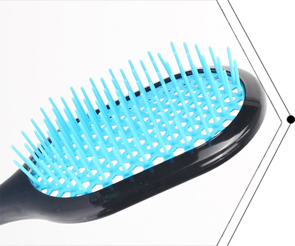 Hollow Out Hair Brush Scalp Massage Comb With Black Grip For Dry & Wet Hair