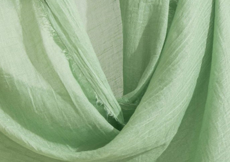 75'' Linen Feeling Scarf Pashmina Shawls Wraps Short Fringed Scarf Long Headscarf - Embroider