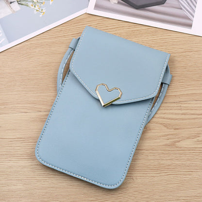 Touch Screen PU Leather Purse Bag Small Crossbody Bag Mini Messenger Bag Single Shoulder Handbag
