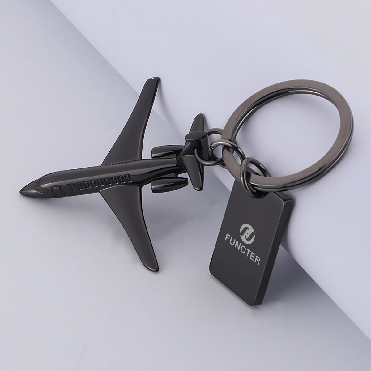 Plane Shaped Key Chain with Data Plate