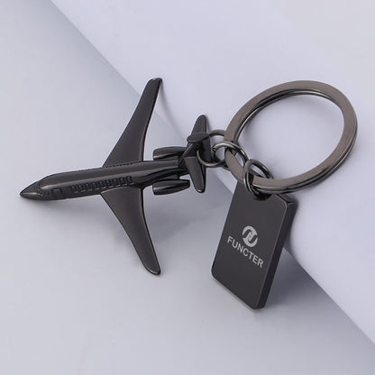 Plane Shaped Key Chain with Data Plate