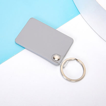 Rectangle PU Leather Keychain for Car Home Key Ring Strap Holder Lanyard Universal Key Fob Keychain