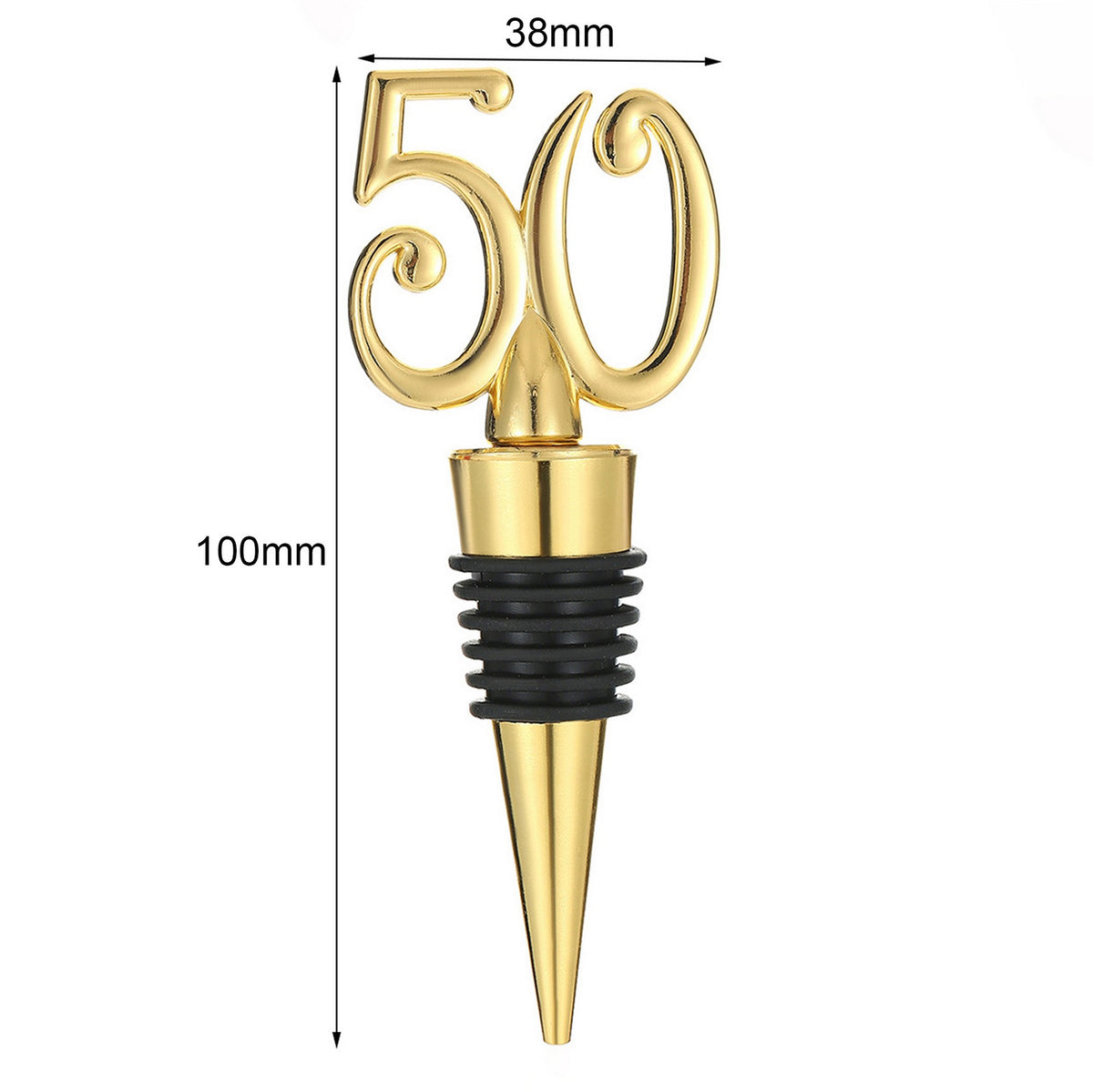50th Metal Birthday Wine Beverage Bottle Stoppers