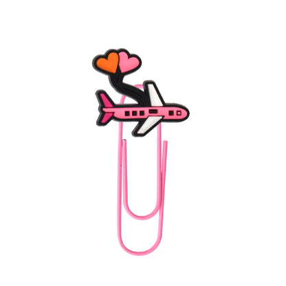 Airplane Shape PVC Custom Top Paper Clip Coated Clip Paper Clasp