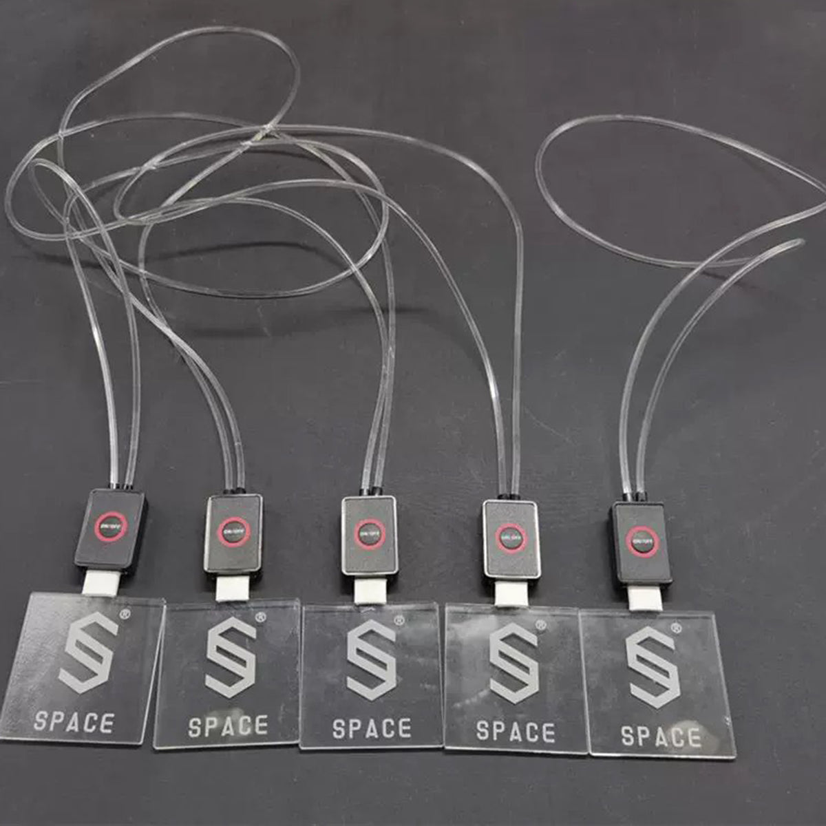 Custom Acrylic Light-Up LED ID Card Holder w/ Lanyard