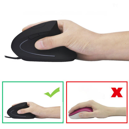 Wired Vertical Mouse Ergonomic Optical Mouse with 4 Adjustable DPI Colorful Light