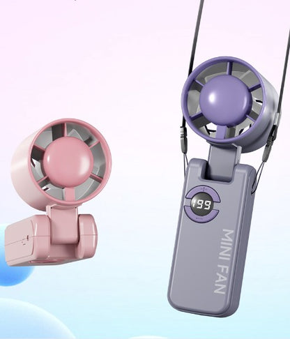 Portable Handheld Fan W/ 1-199 Stepless Adjusting & Battery Status