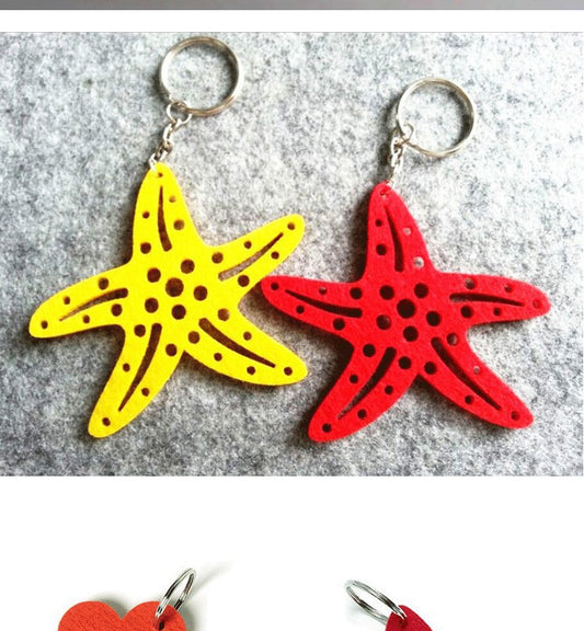 Star Shaped Felt Key Chain