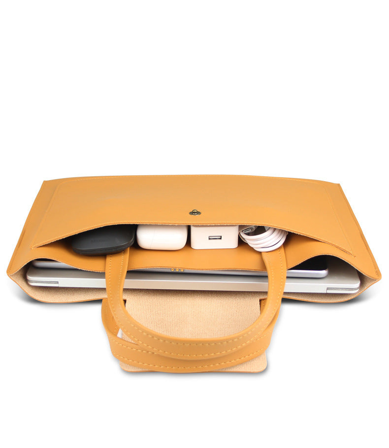 PU Leather 13" Laptop Bag Laptop Sleeve With Carrying Handle For Men And Women