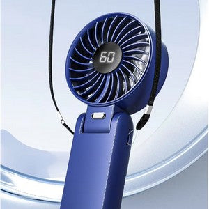 1800mAh Foldable Hanging Neck Cooling Mini Fan Speed (1-100) LED Display