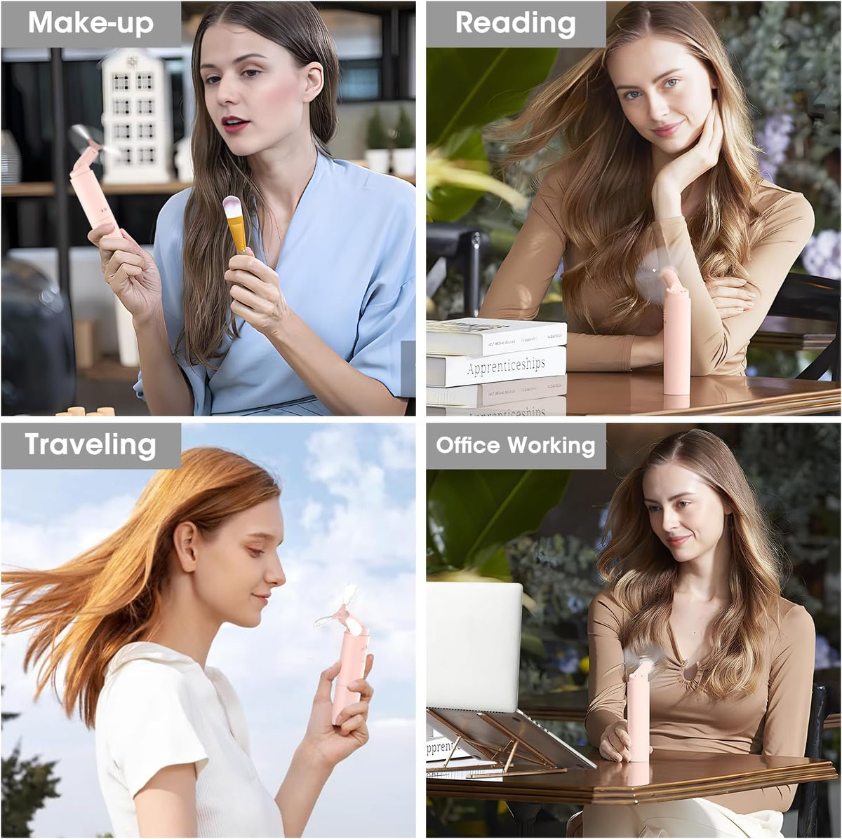 2000mAh Power Bank Folding Handheld Mini Fan Portable Rechargeable Small Foldable
