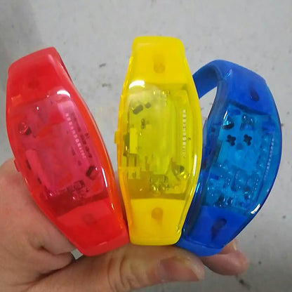 Button control LED Luminous Silicone Bracelet Rave Concert Birthday Carnival Party Favors Gift