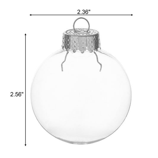 2.36" Clear Acrylic Fillable Ornaments Ball DIY Christmas Balls