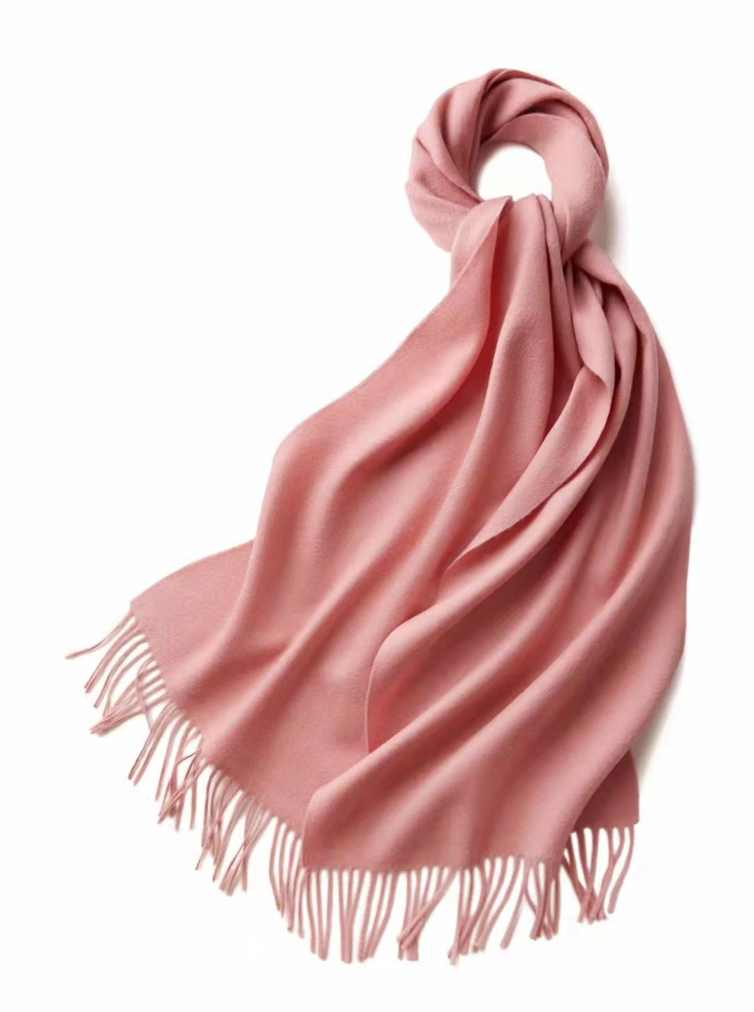 71" 100% Lamb Wool Plain Scarf Warm Autumn Winter Scarf Solid Color Fringed Wool Scarf