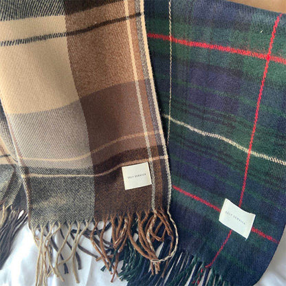79'' Polyester Tartan Scarf Pashmina Shawls and Wraps Fringed Scarf - Embroidery
