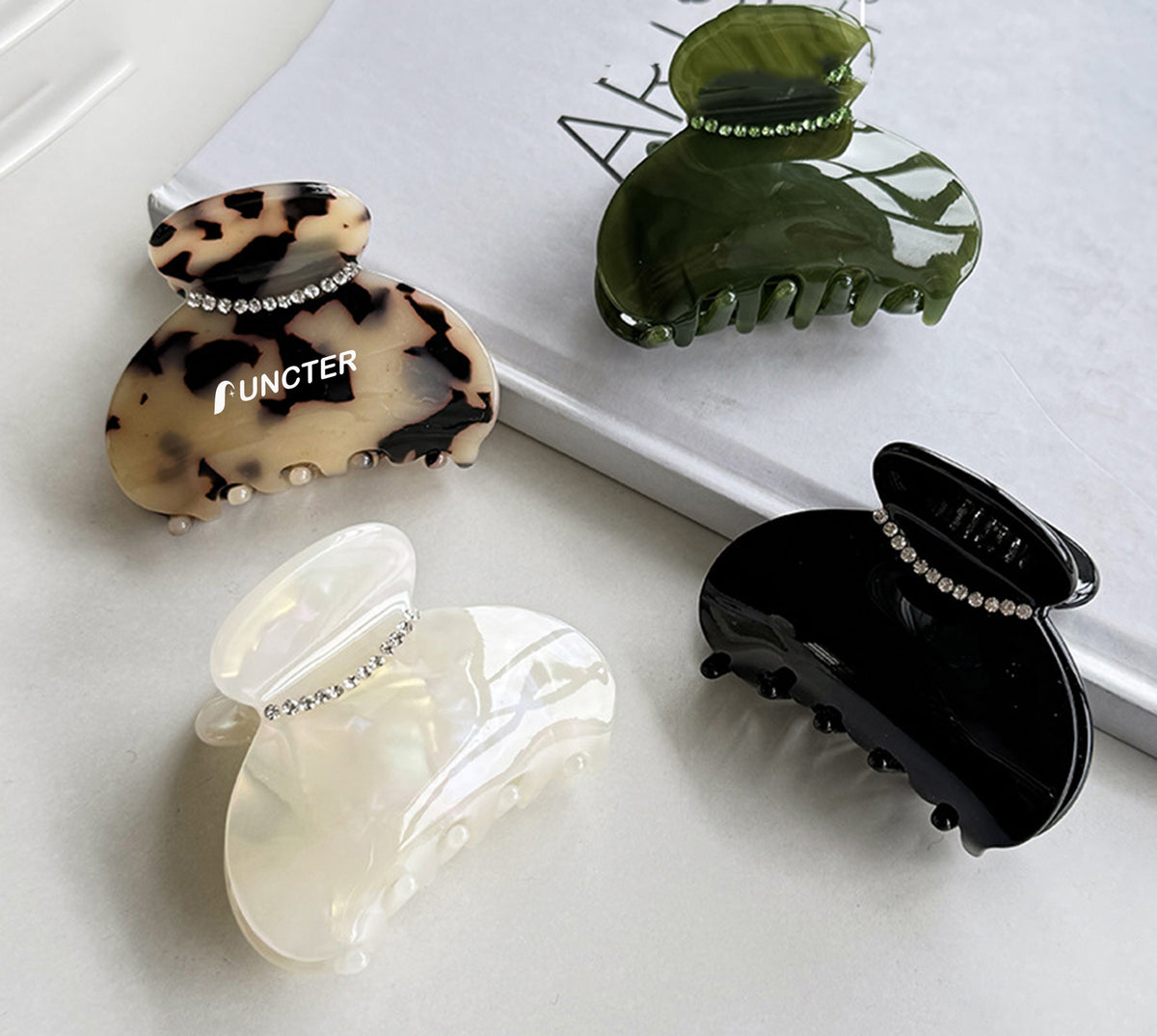 1.97" Acetate Claw Clips W/Diamond