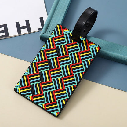 Geometric Shapes Raised 3D Soft PVC Luggage Tag For Suitcase Travel Baggage Identification