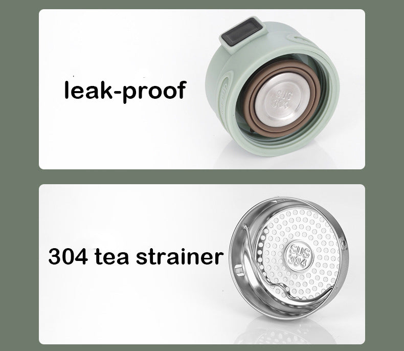 16Oz/480ml Smart LED Water Bottle Vacuum Insulated Bottle Thermal Cup W/ Digital Temperature Display